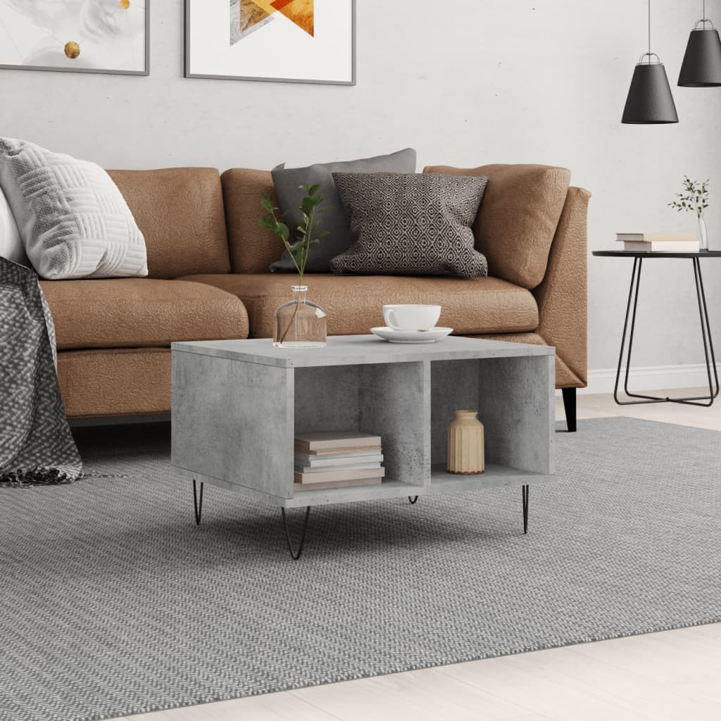 Sofabord betongrå 60x50x36,5 cm træmateriale