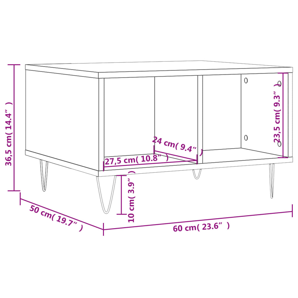 Sofabord Brun Eg Look 60x50x36,5 cm Træmateriale