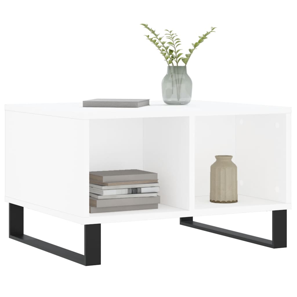 Sofabord Hvid 60x50x36,5 cm Træ Materiale