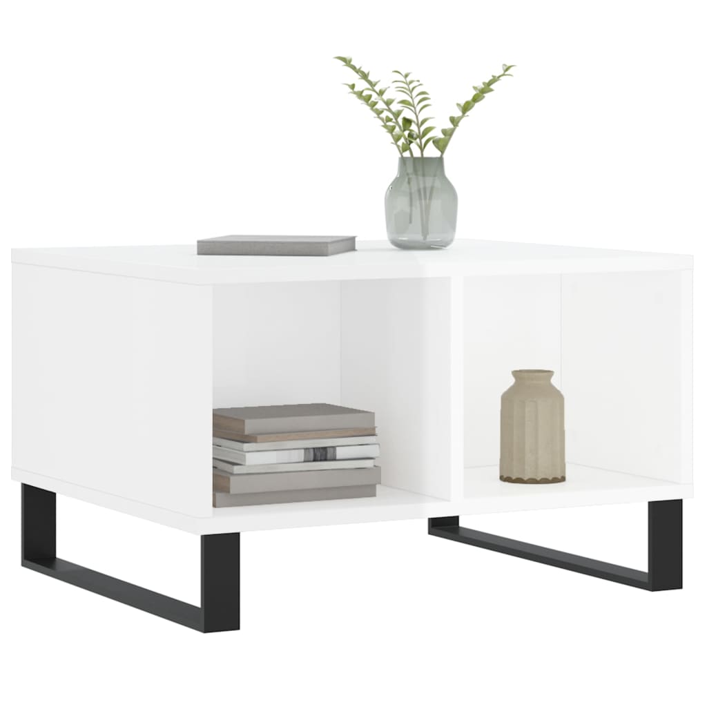 Sofabord højglans hvid 60x50x36,5 cm træmateriale