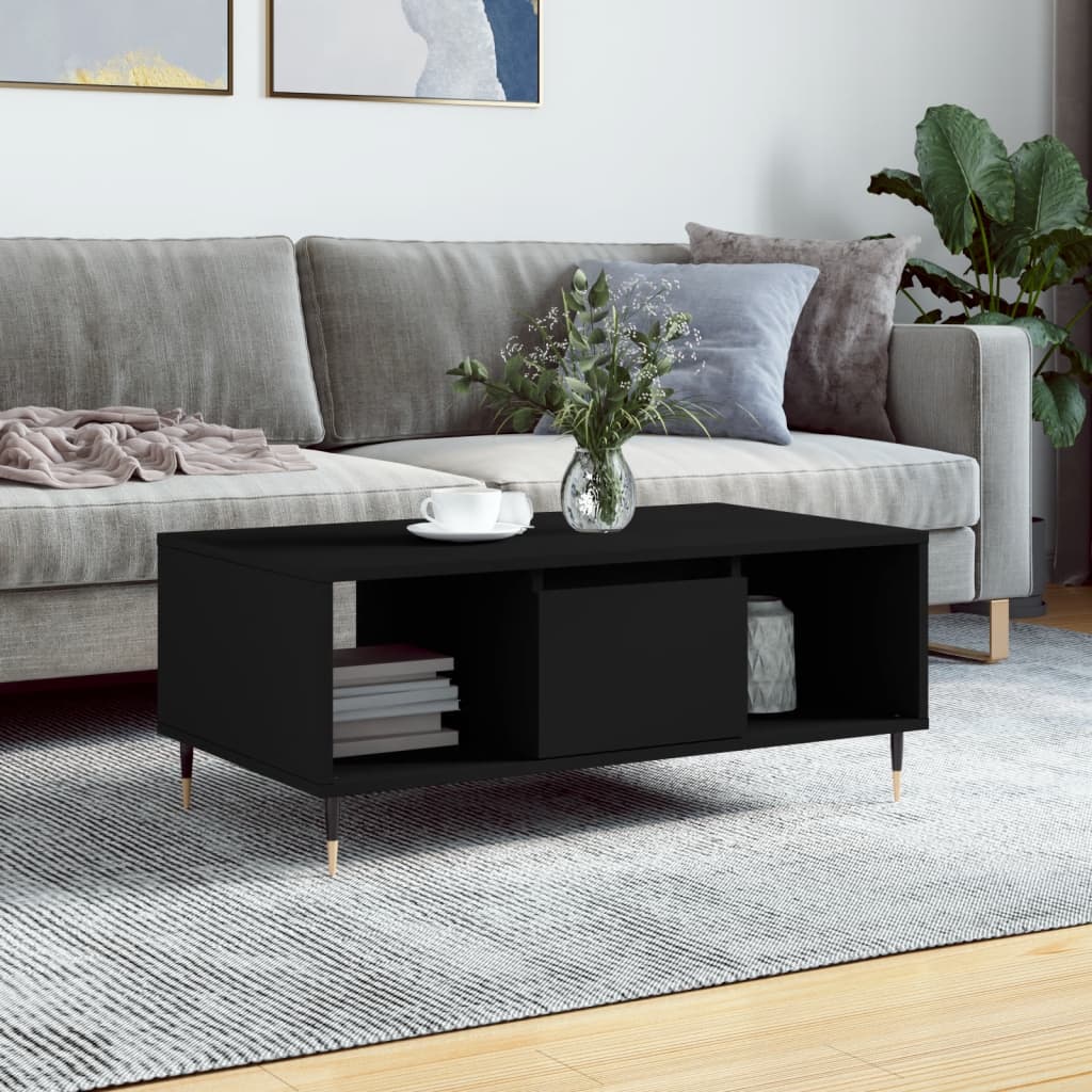 Sofabord Sort 90x50x36,5 cm Træ Materiale