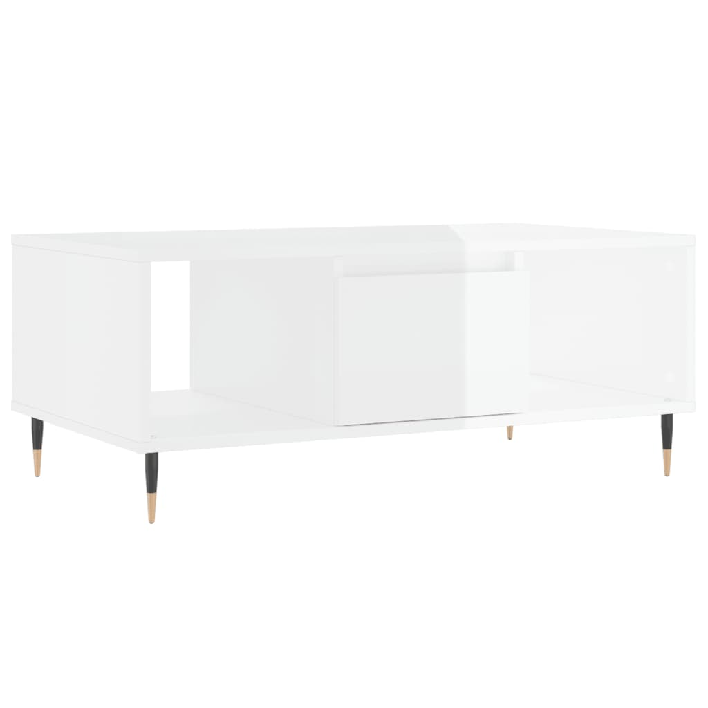 Sofabord højglans hvid 90x50x36,5 cm træmateriale