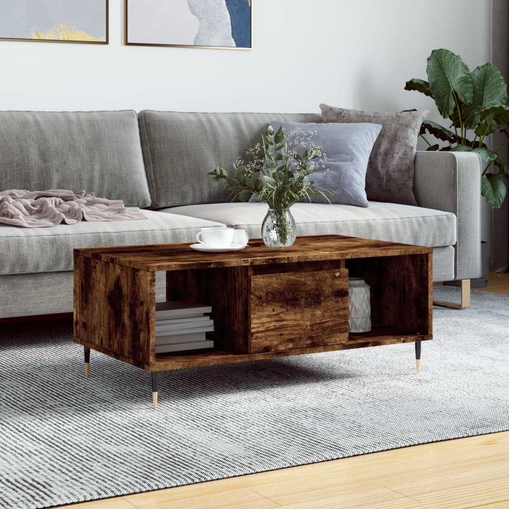 Sofabord røget eg 90x50x36,5 cm træmateriale