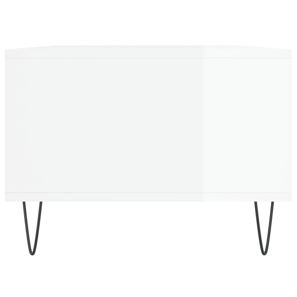 Sofabord højglans hvid 90x50x36,5 cm træmateriale