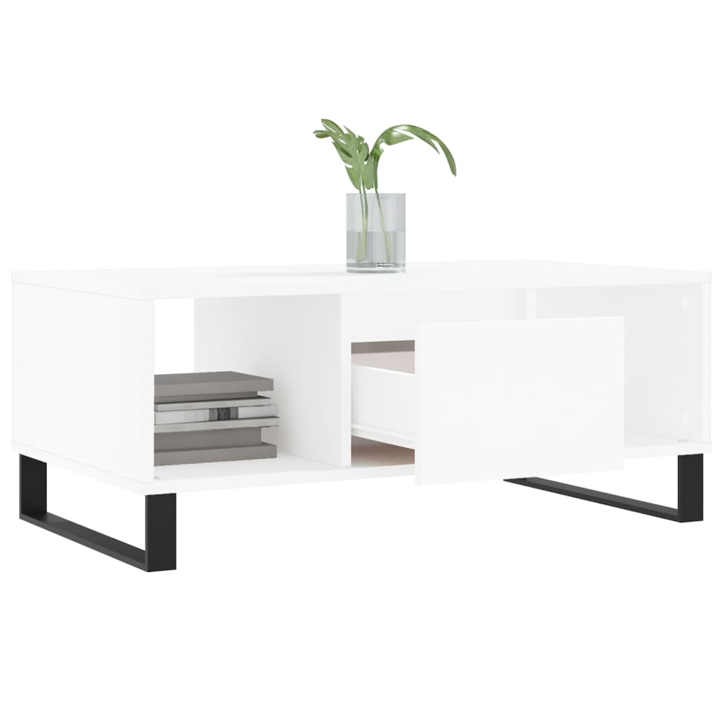 Sofabord Hvid 90x50x36,5 cm Træ Materiale