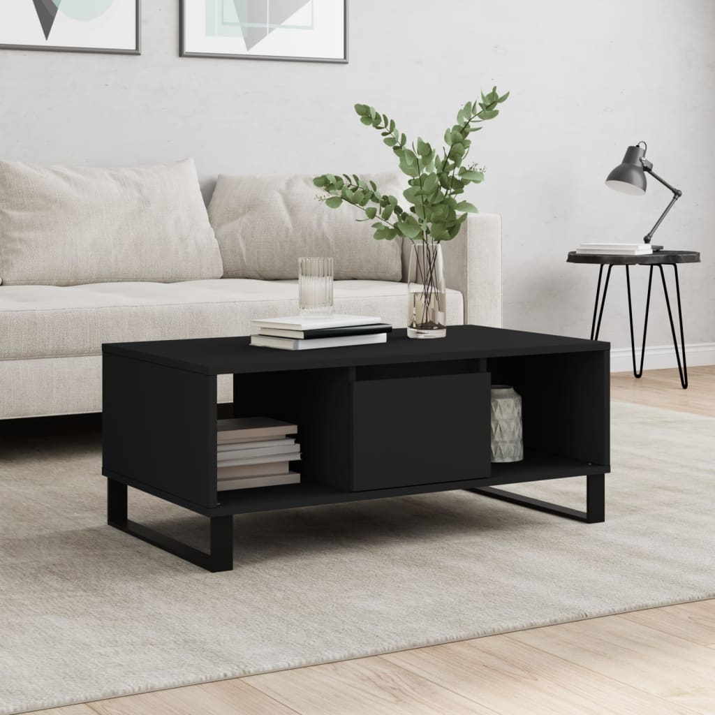 Sofabord Sort 90x50x36,5 cm Træ Materiale