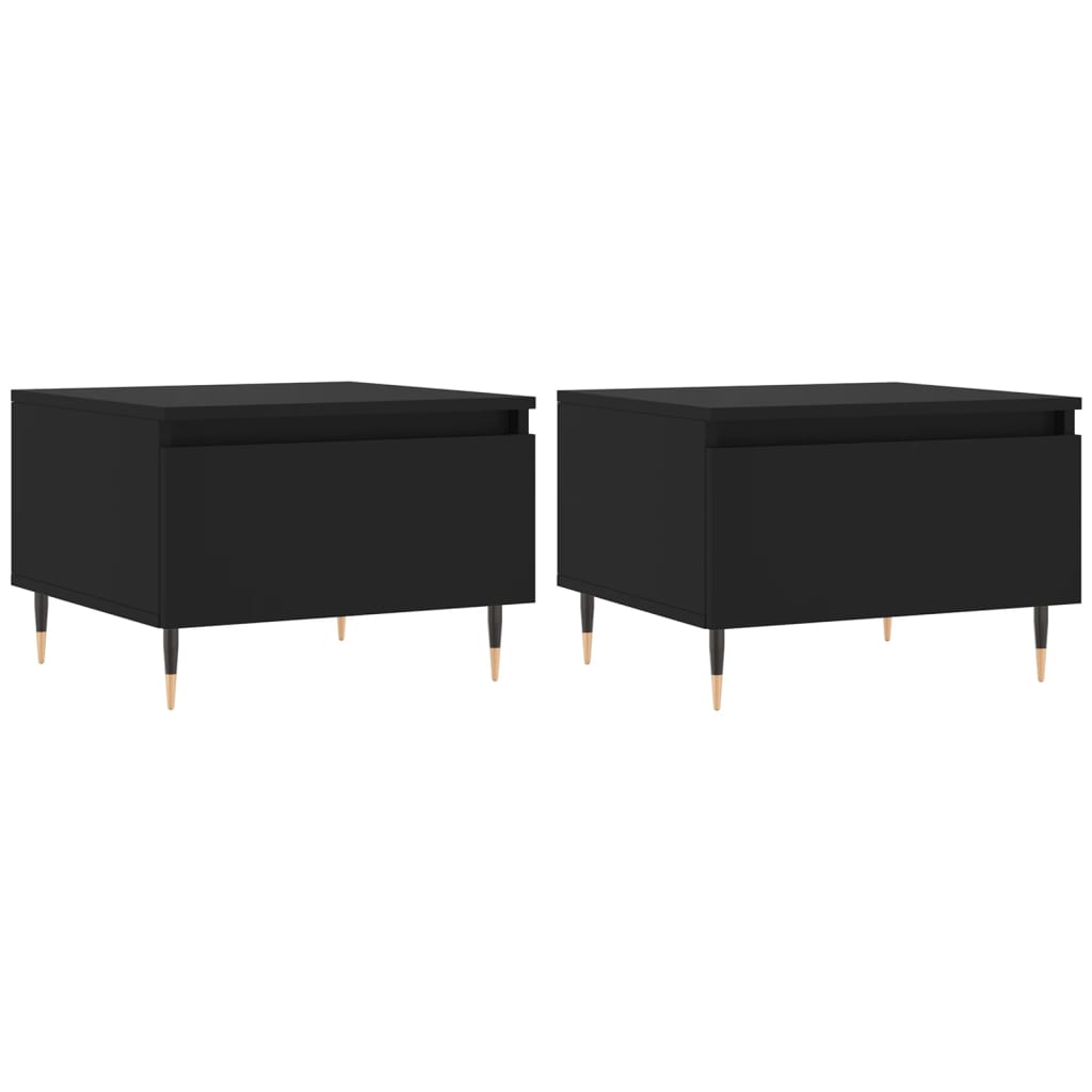 Sofaborde 2 stk Sort 50x46x35 cm Træmateriale