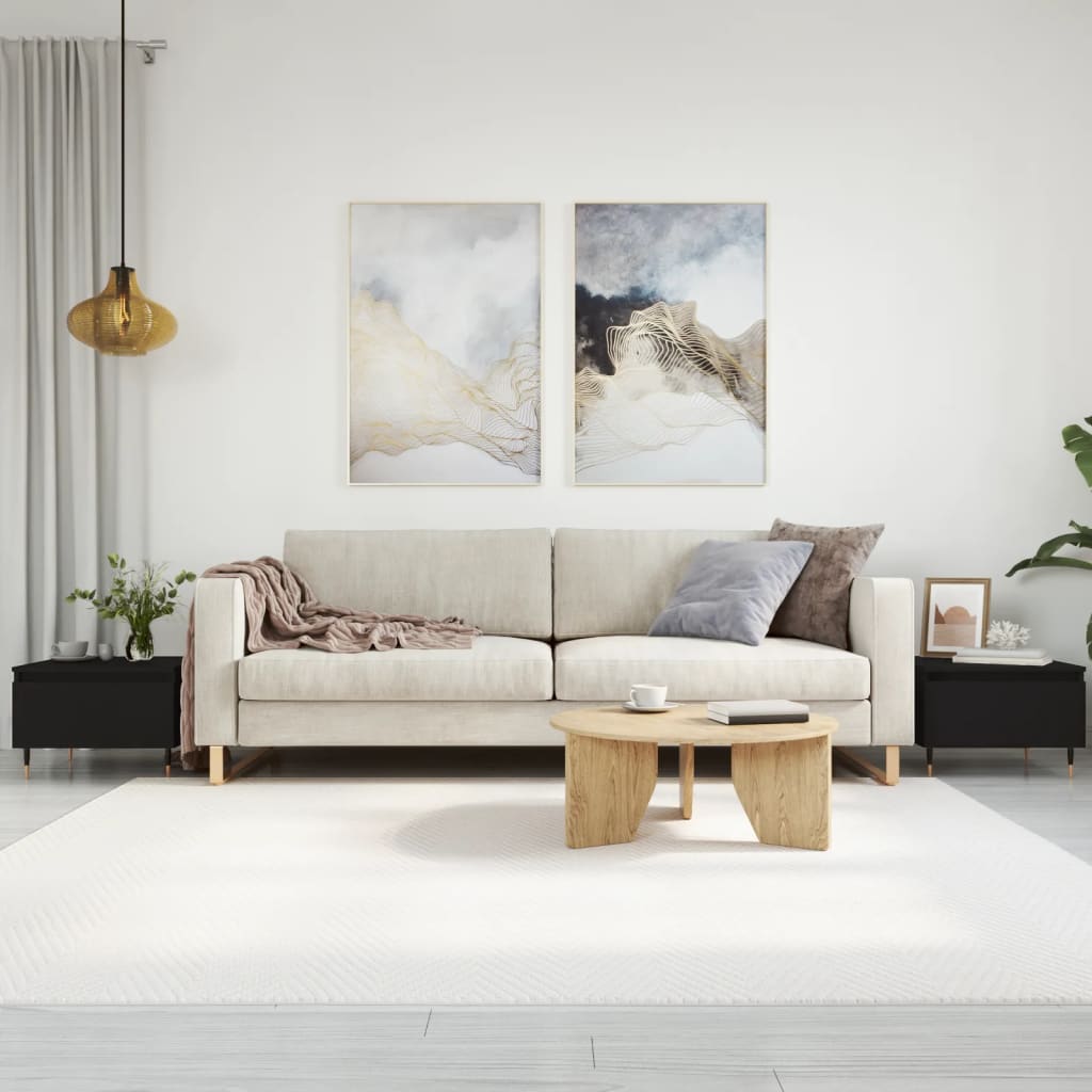 Sofaborde 2 stk Sort 50x46x35 cm Træmateriale