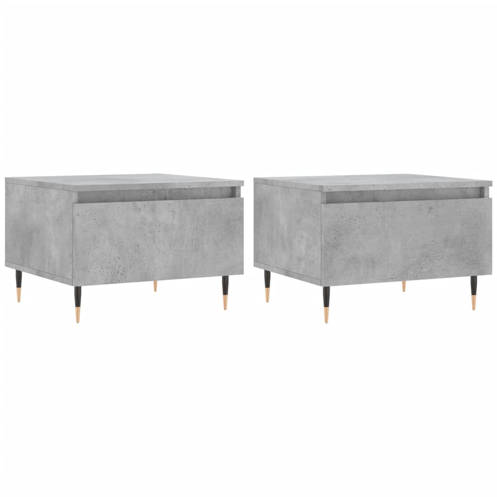 Sofaborde 2 stk Betongrå 50x46x35 cm træmateriale