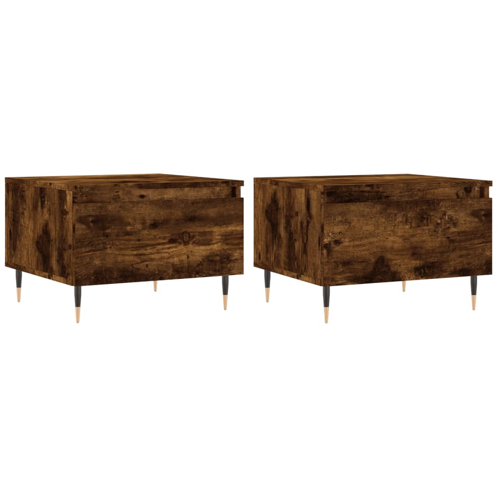 Sofaborde 2 stk Røget eg 50x46x35 cm træmateriale