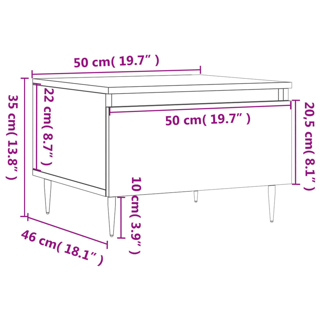 Sofabord Brun Eg Look 50x46x35 cm Træmateriale