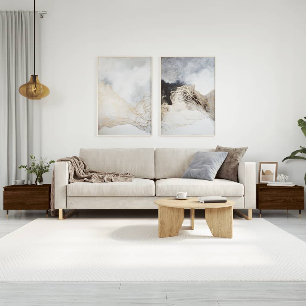 Sofaborde 2 stk Brun Eg Look 50x46x35 cm Træmateriale