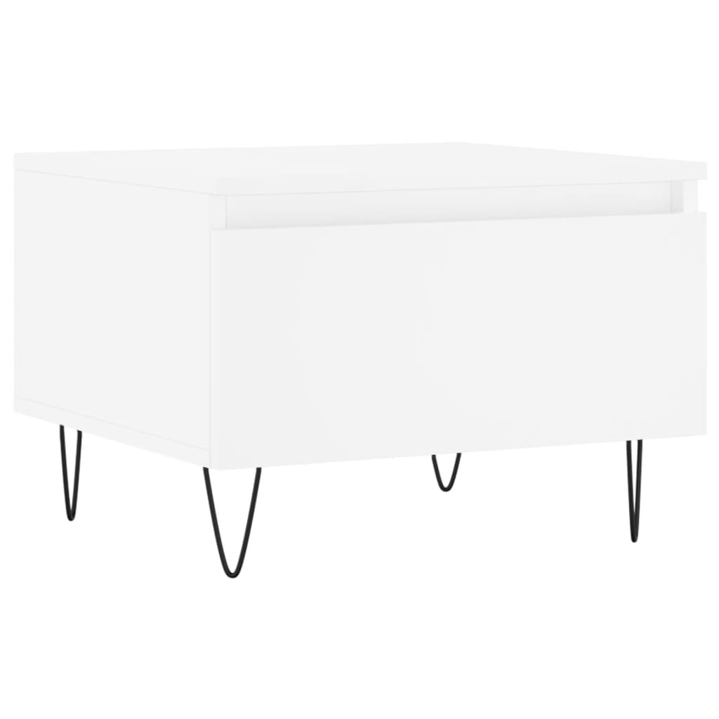 Sofaborde 2 stk Hvid 50x46x35 cm Træmateriale