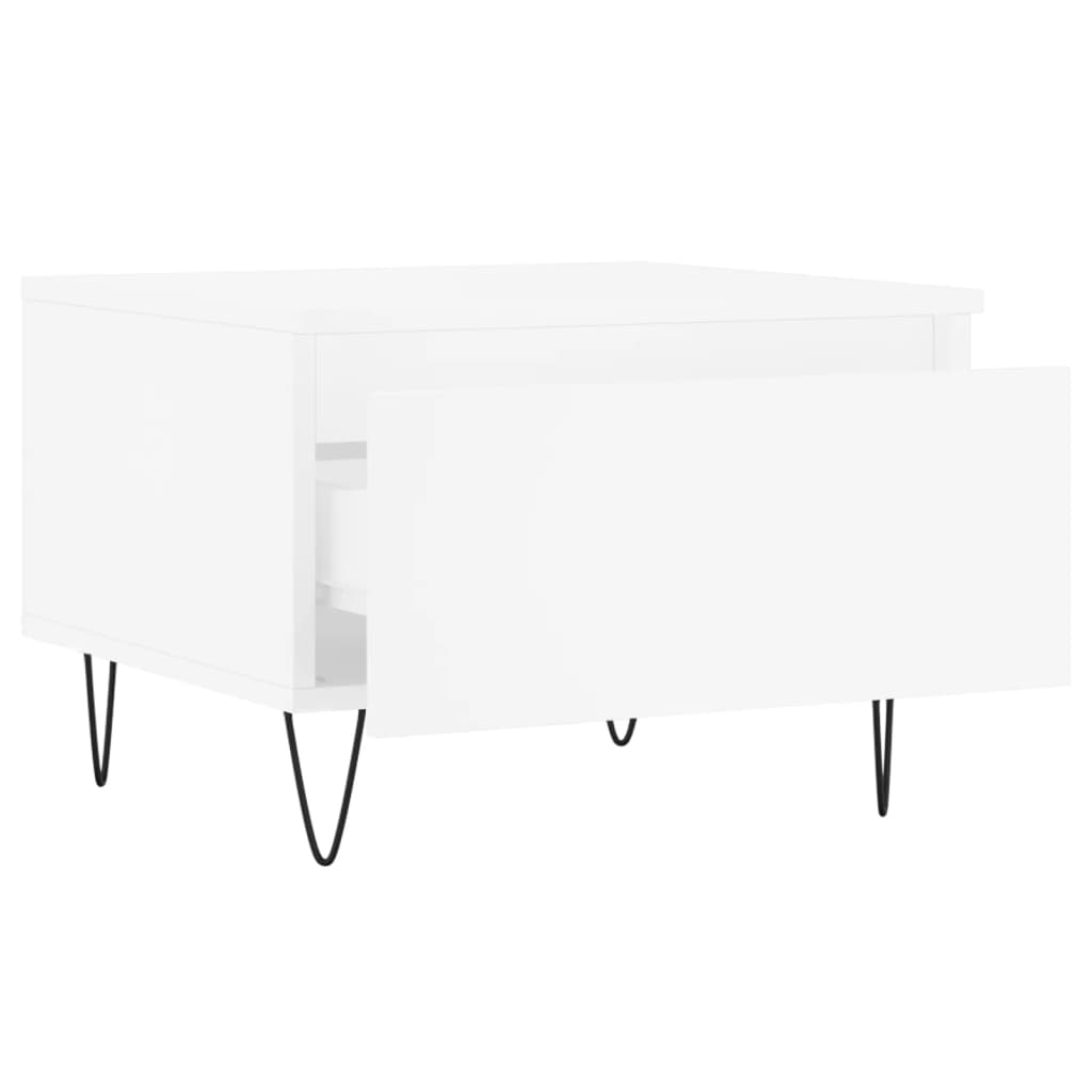 Sofaborde 2 stk Hvid 50x46x35 cm Træmateriale