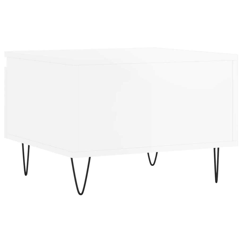 Sofaborde 2 stk Højglans hvid 50x46x35 cm træmateriale