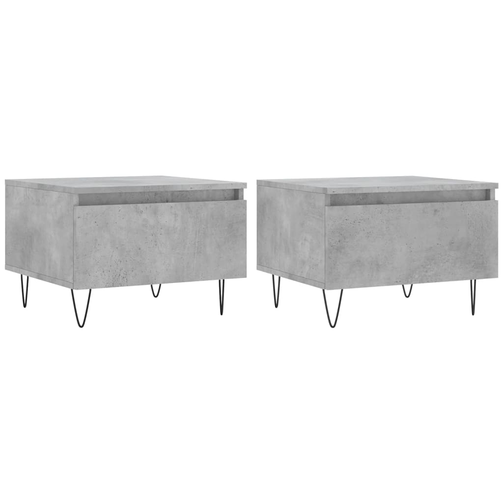Sofaborde 2 stk Betongrå 50x46x35 cm træmateriale