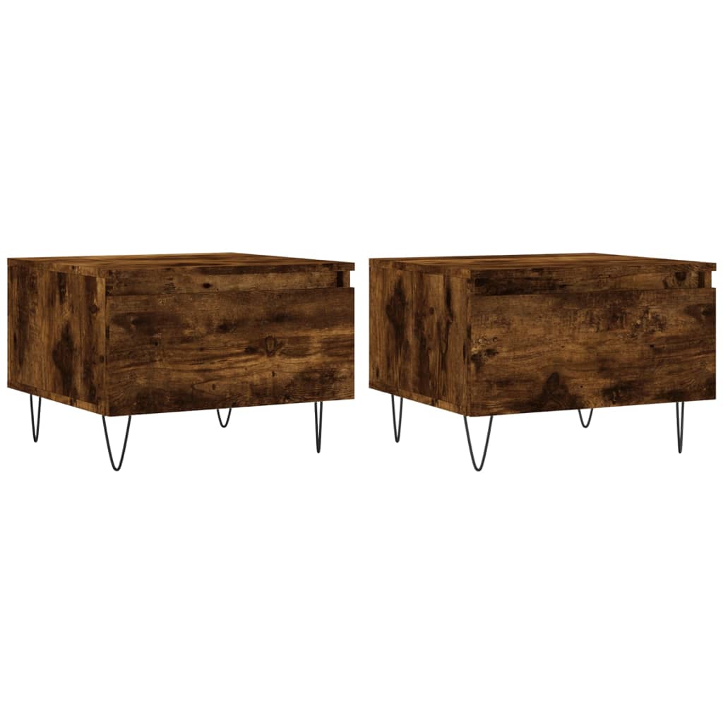 Sofaborde 2 stk Røget eg 50x46x35 cm træmateriale