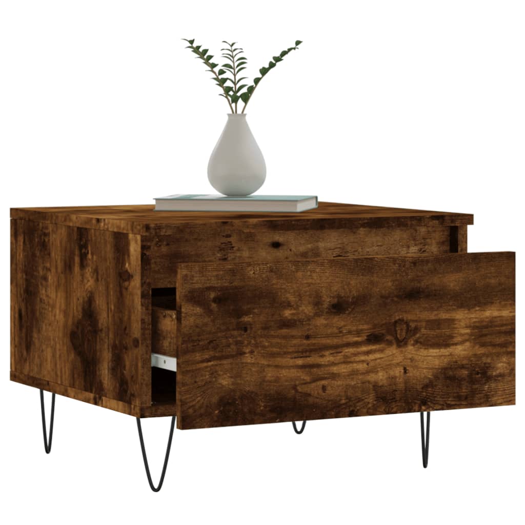 Sofaborde 2 stk Røget eg 50x46x35 cm træmateriale