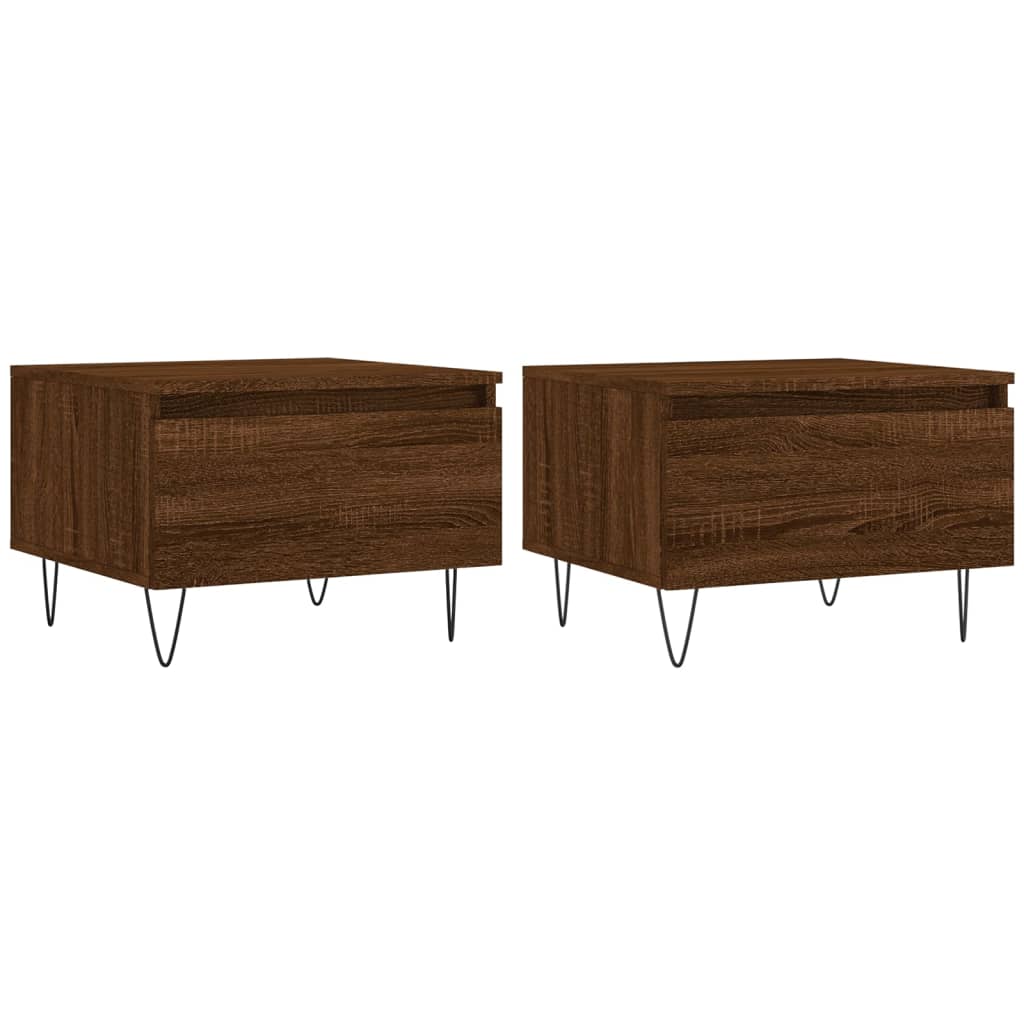 Sofaborde 2 stk Brun Eg Look 50x46x35 cm Træmateriale