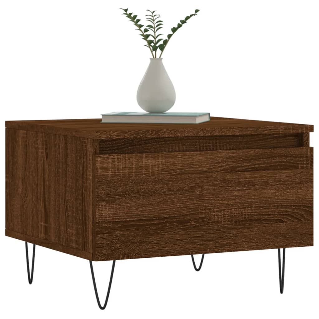 Sofaborde 2 stk Brun Eg Look 50x46x35 cm Træmateriale