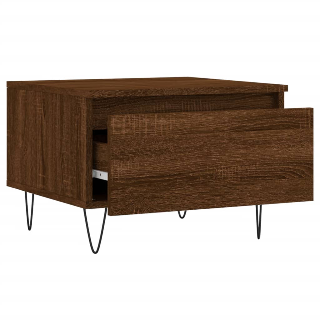 Sofaborde 2 stk Brun Eg Look 50x46x35 cm Træmateriale