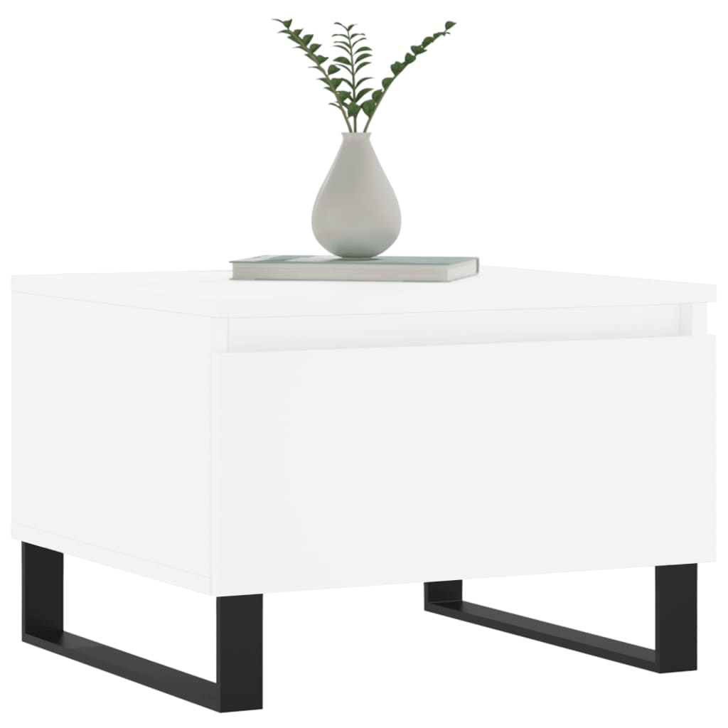 Sofaborde 2 stk Hvid 50x46x35 cm Træmateriale