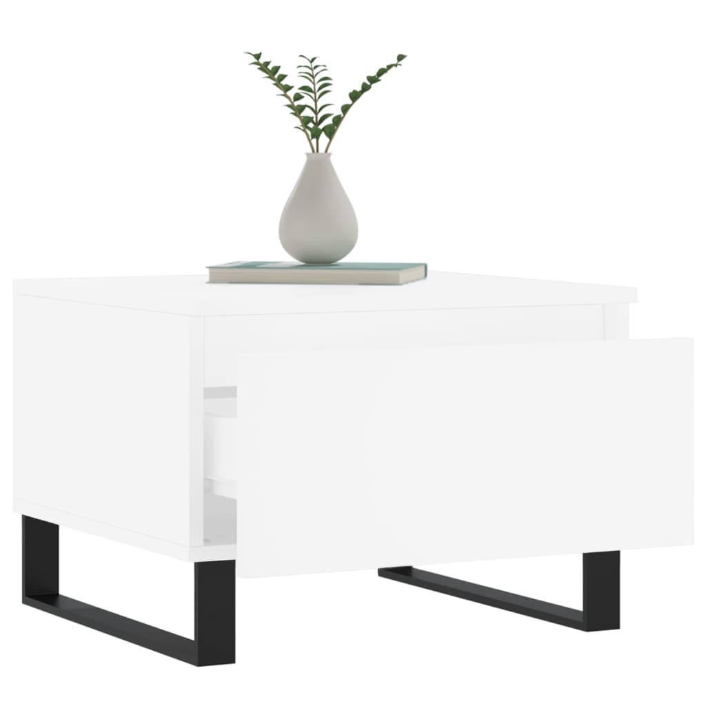 Sofaborde 2 stk Hvid 50x46x35 cm Træmateriale
