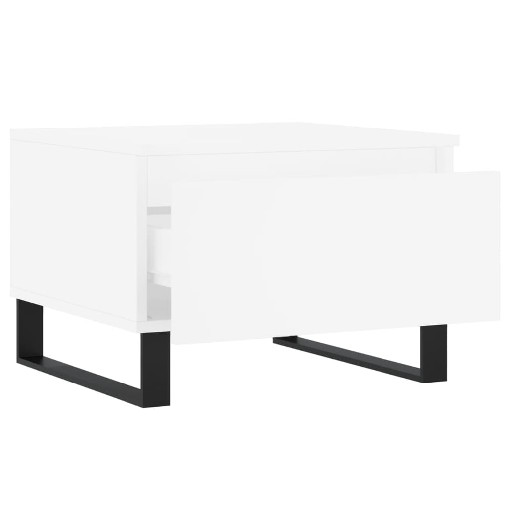 Sofaborde 2 stk Hvid 50x46x35 cm Træmateriale