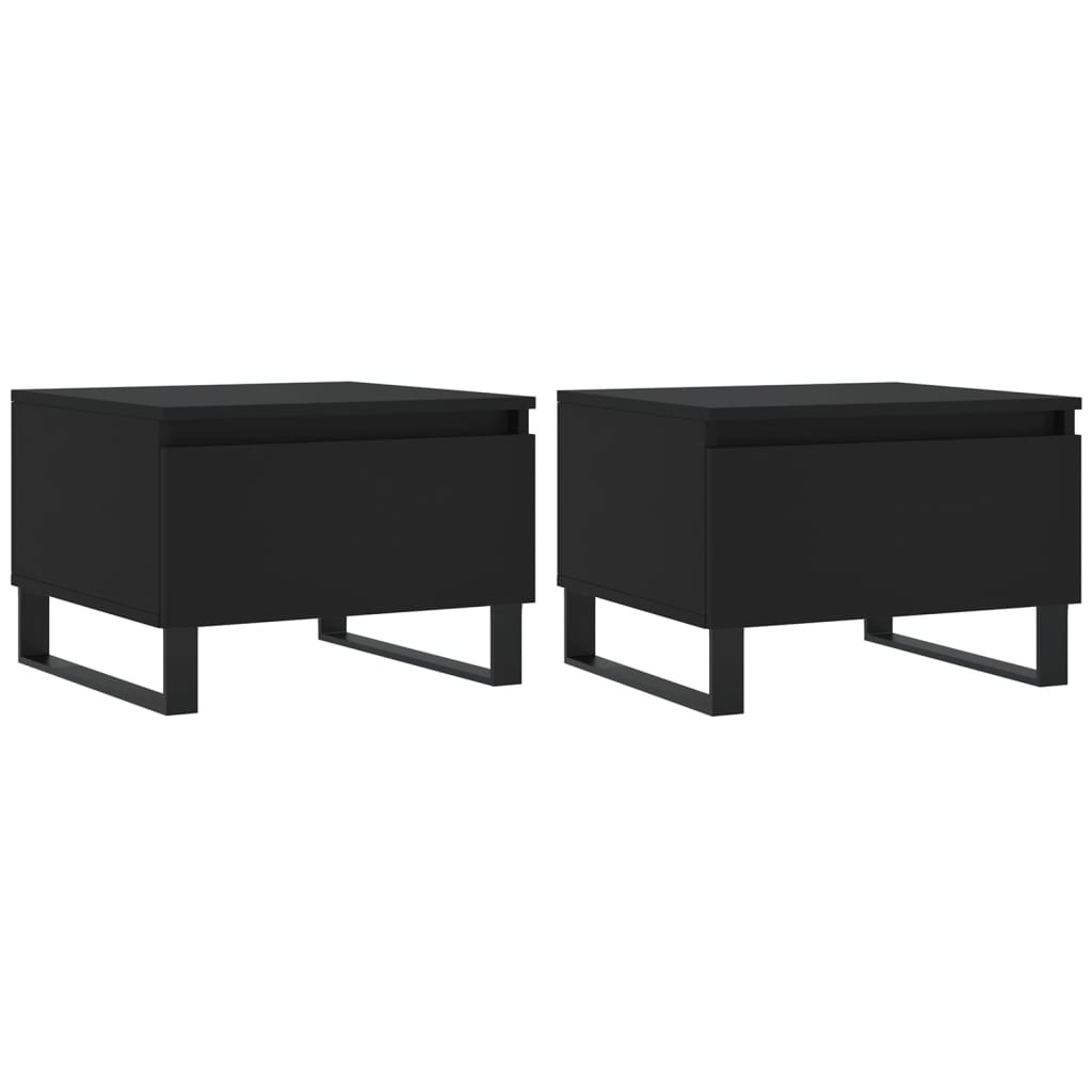 Sofaborde 2 stk Sort 50x46x35 cm Træmateriale
