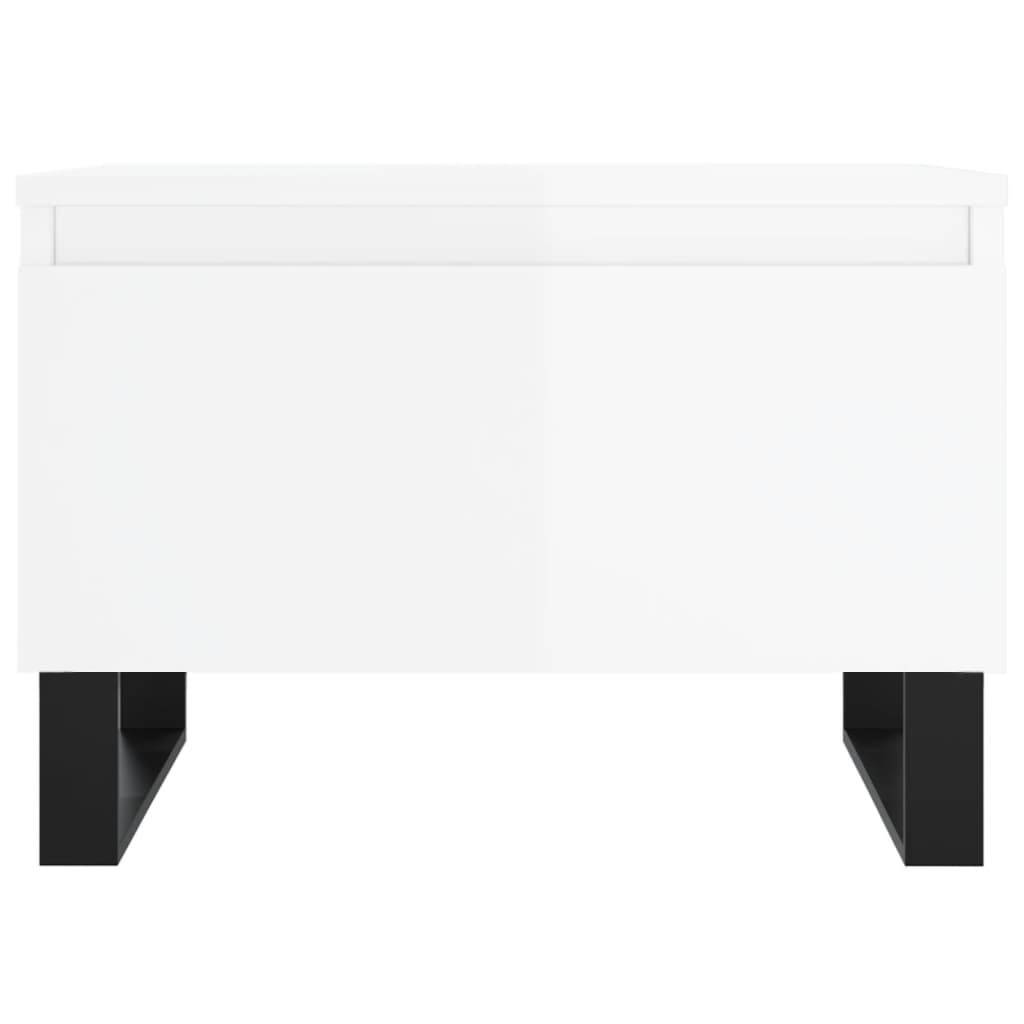 Sofaborde 2 stk Højglans hvid 50x46x35 cm træmateriale