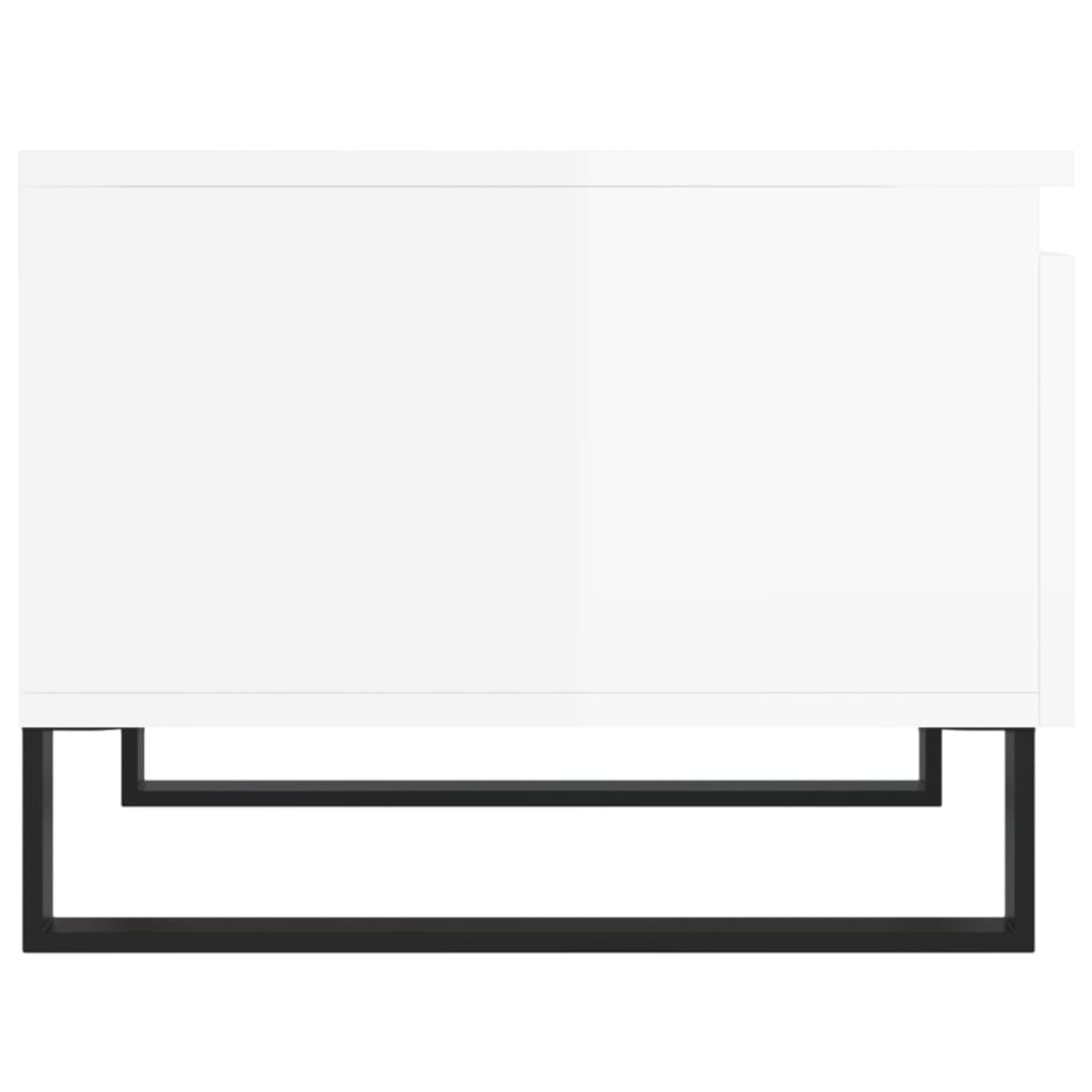 Sofaborde 2 stk Højglans hvid 50x46x35 cm træmateriale