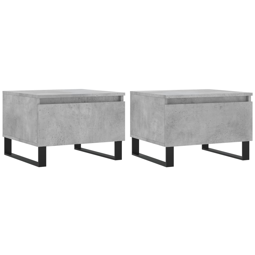 Sofaborde 2 stk Betongrå 50x46x35 cm træmateriale