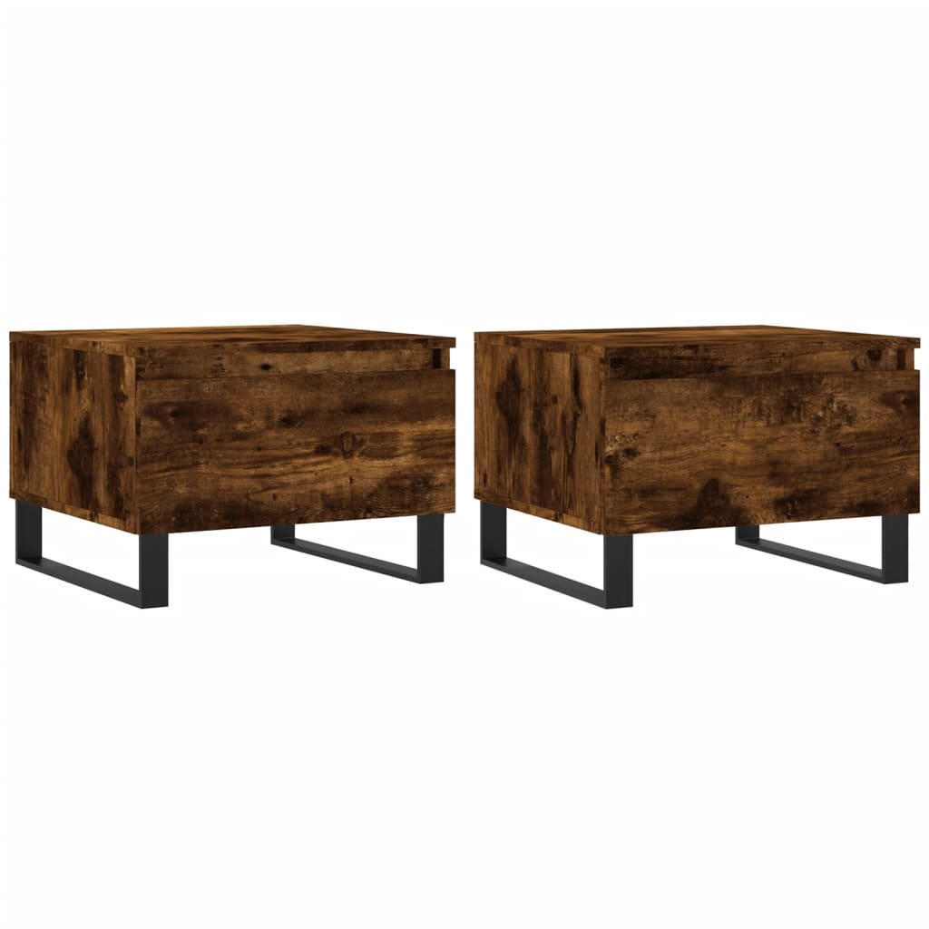 Sofaborde 2 stk Røget eg 50x46x35 cm træmateriale