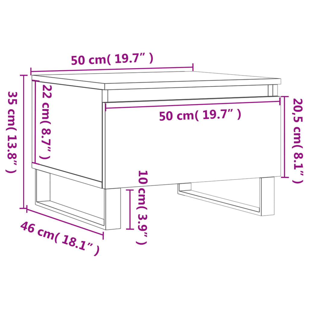 Sofabord Brun Eg Look 50x46x35 cm Træmateriale
