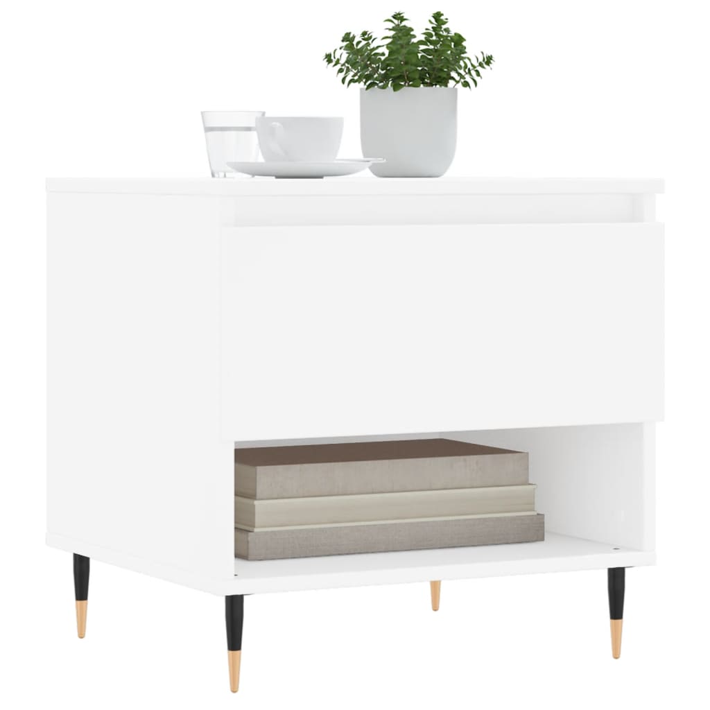 Sofabord Hvid 50x46x50 cm Træ Materiale