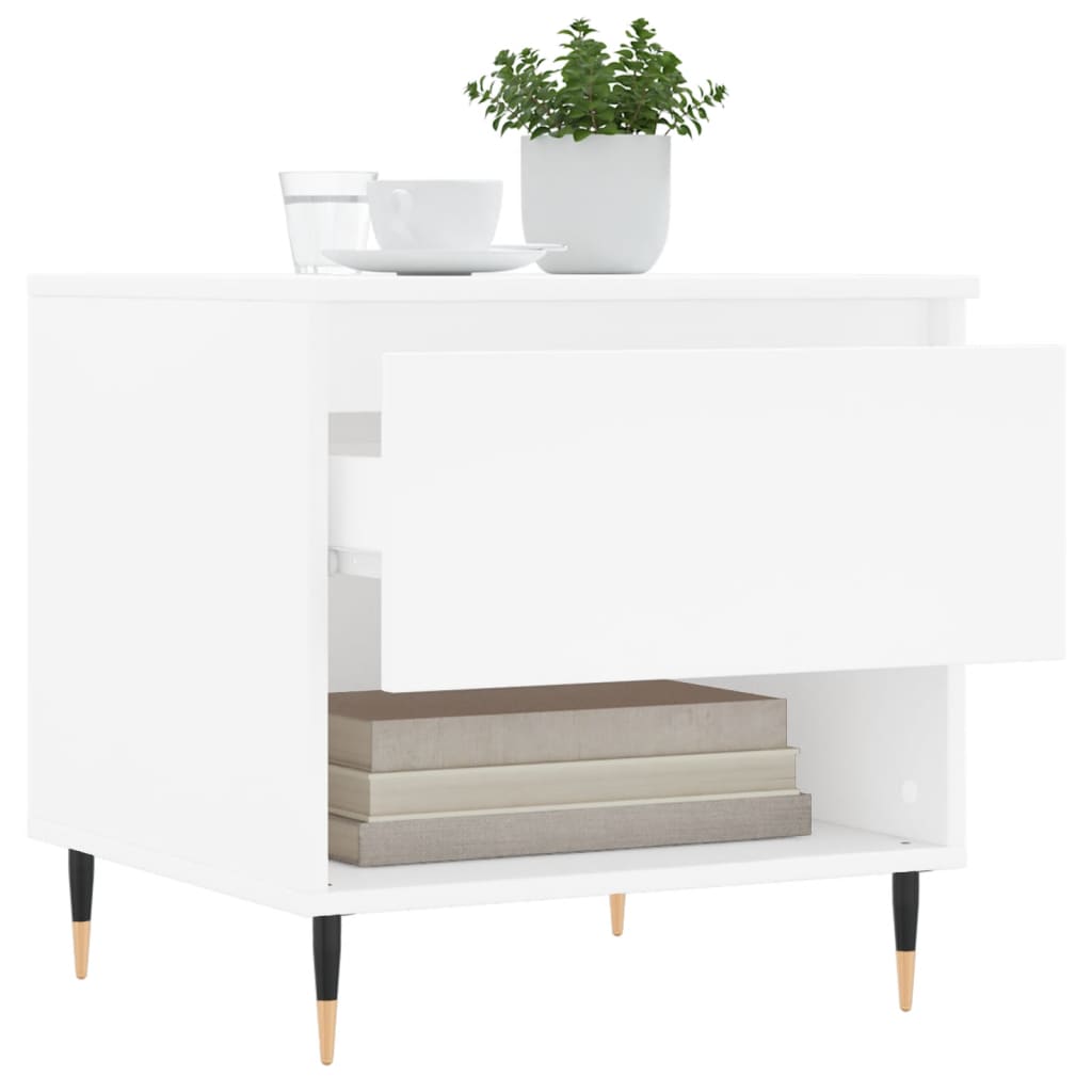 Sofabord Hvid 50x46x50 cm Træ Materiale