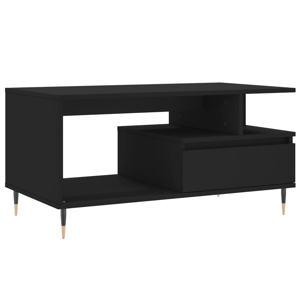 Sofabord Sort 90x49x45 cm Træ Materiale