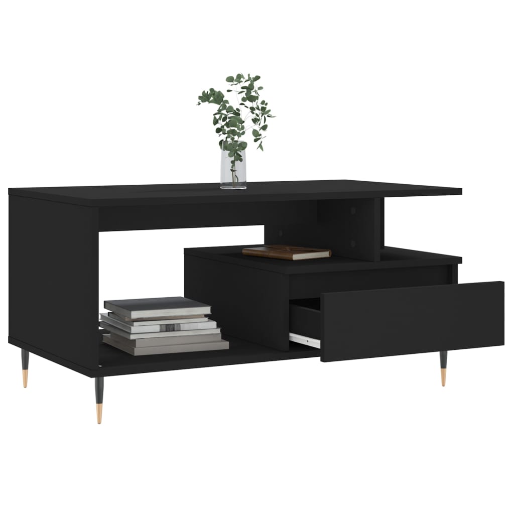 Sofabord Sort 90x49x45 cm Træ Materiale