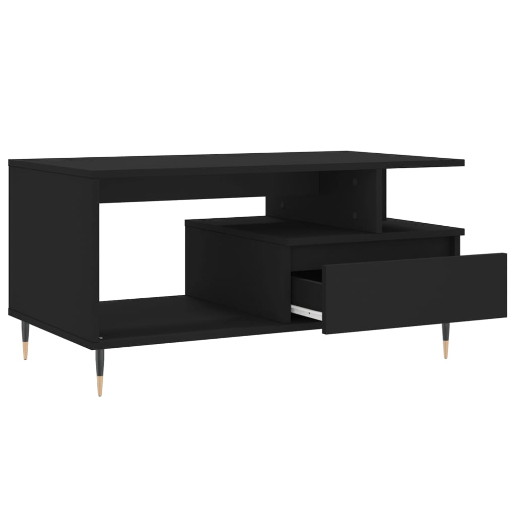Sofabord Sort 90x49x45 cm Træ Materiale