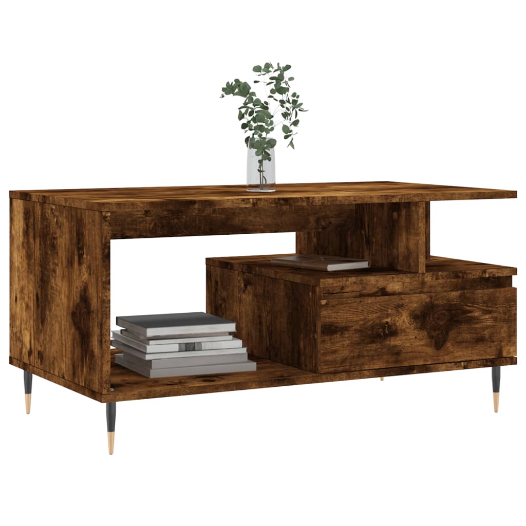 Sofabord røget eg 90x49x45 cm træmateriale