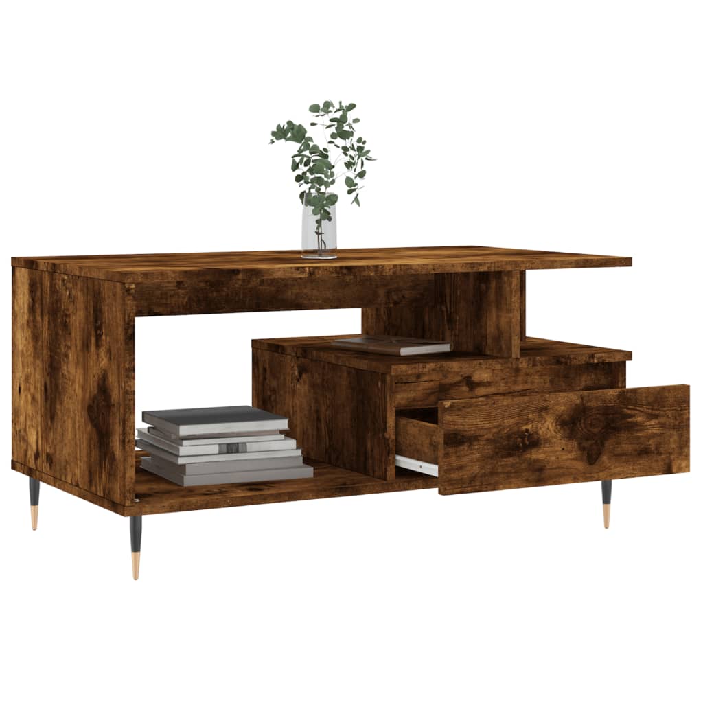 Sofabord røget eg 90x49x45 cm træmateriale