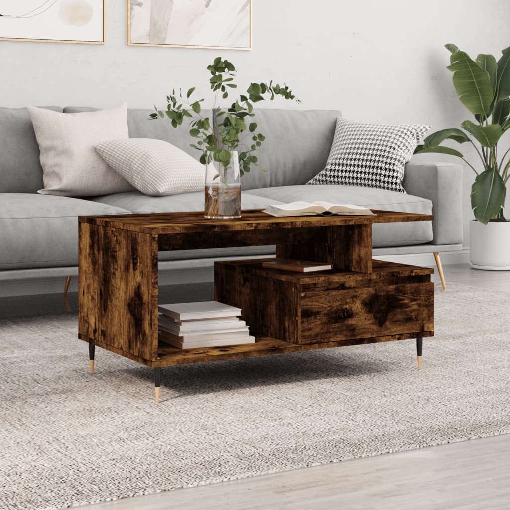 Sofabord røget eg 90x49x45 cm træmateriale