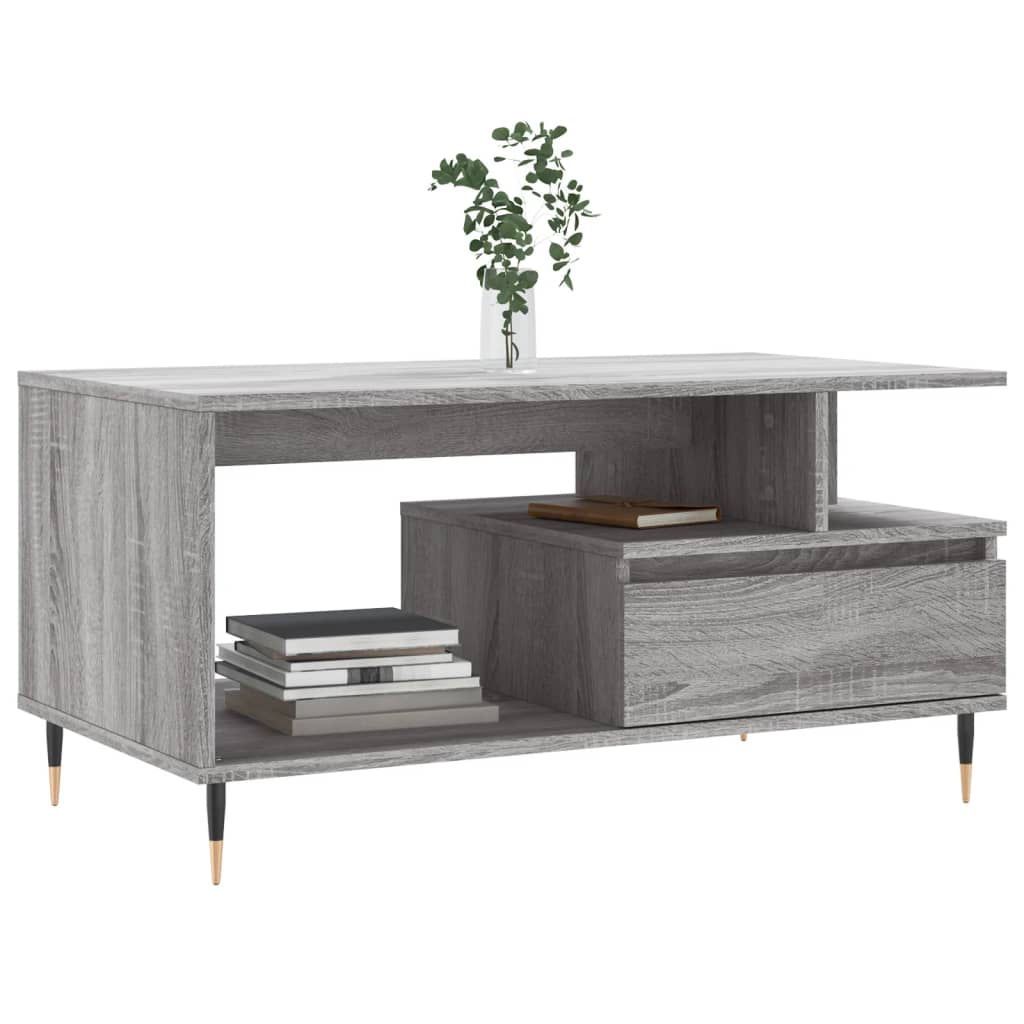 Sofabord Grå Sonoma 90x49x45 cm Træmateriale