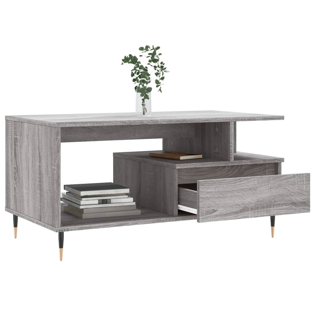 Sofabord Grå Sonoma 90x49x45 cm Træmateriale