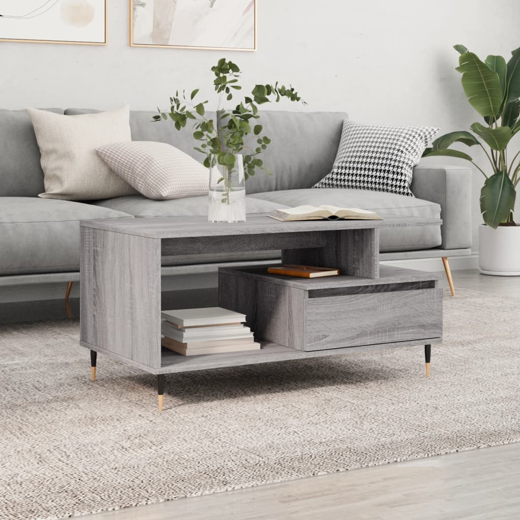 Sofabord Grå Sonoma 90x49x45 cm Træmateriale