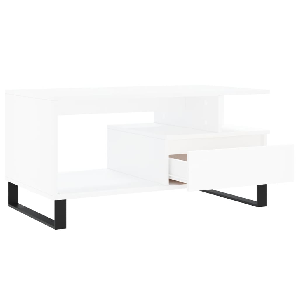 Sofabord Hvid 90x49x45 cm Træ Materiale
