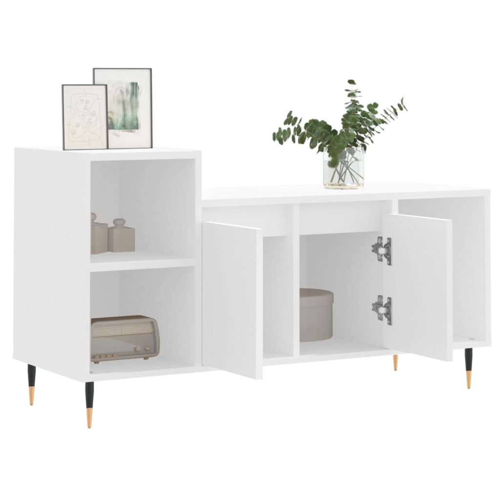 TV-skab Hvid 100x35x55 cm Træ Materiale