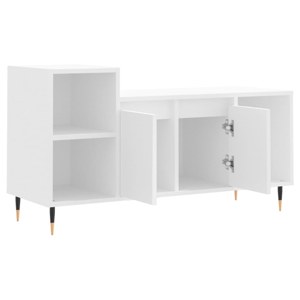 TV-skab Hvid 100x35x55 cm Træ Materiale