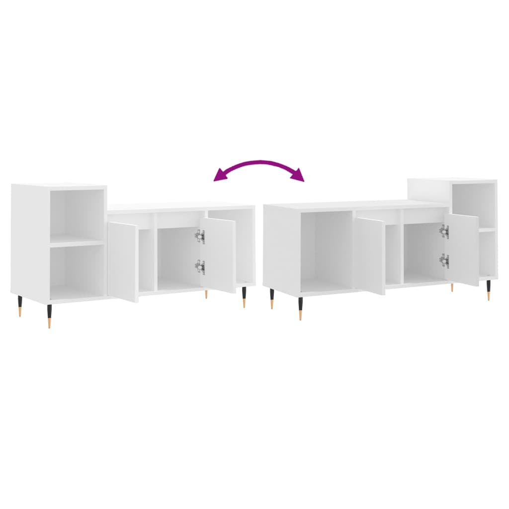 TV-skab Hvid 100x35x55 cm Træ Materiale