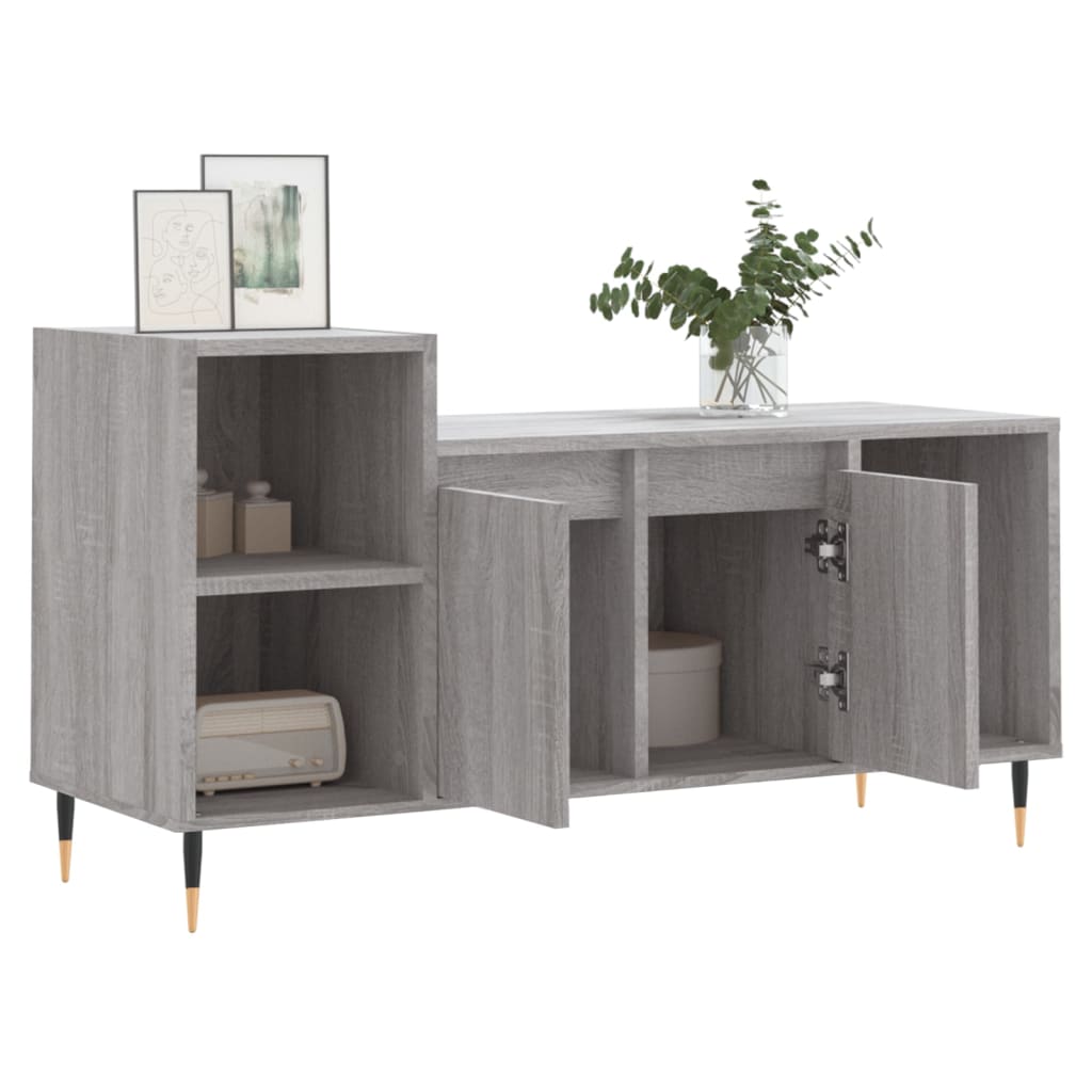 TV-skab Grå Sonoma 100x35x55 cm Træ Materiale